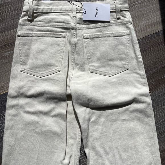NWT Theory Wide Crop Jean in Dyed Denim Ecru size 26 - Picture 8 of 8